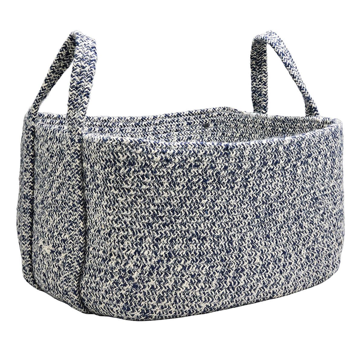 Jute Rectangle Storage Basket - Blue, 16.0x12.0x9.0"
