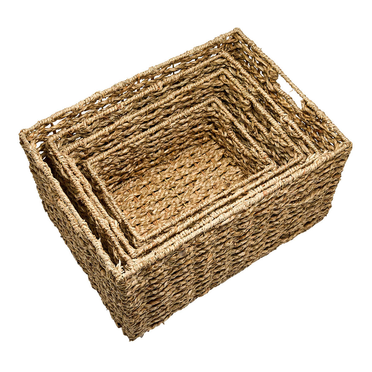 Seagrass Rectangle Storage Basket - Natural, 15.8x12.0x9.1"