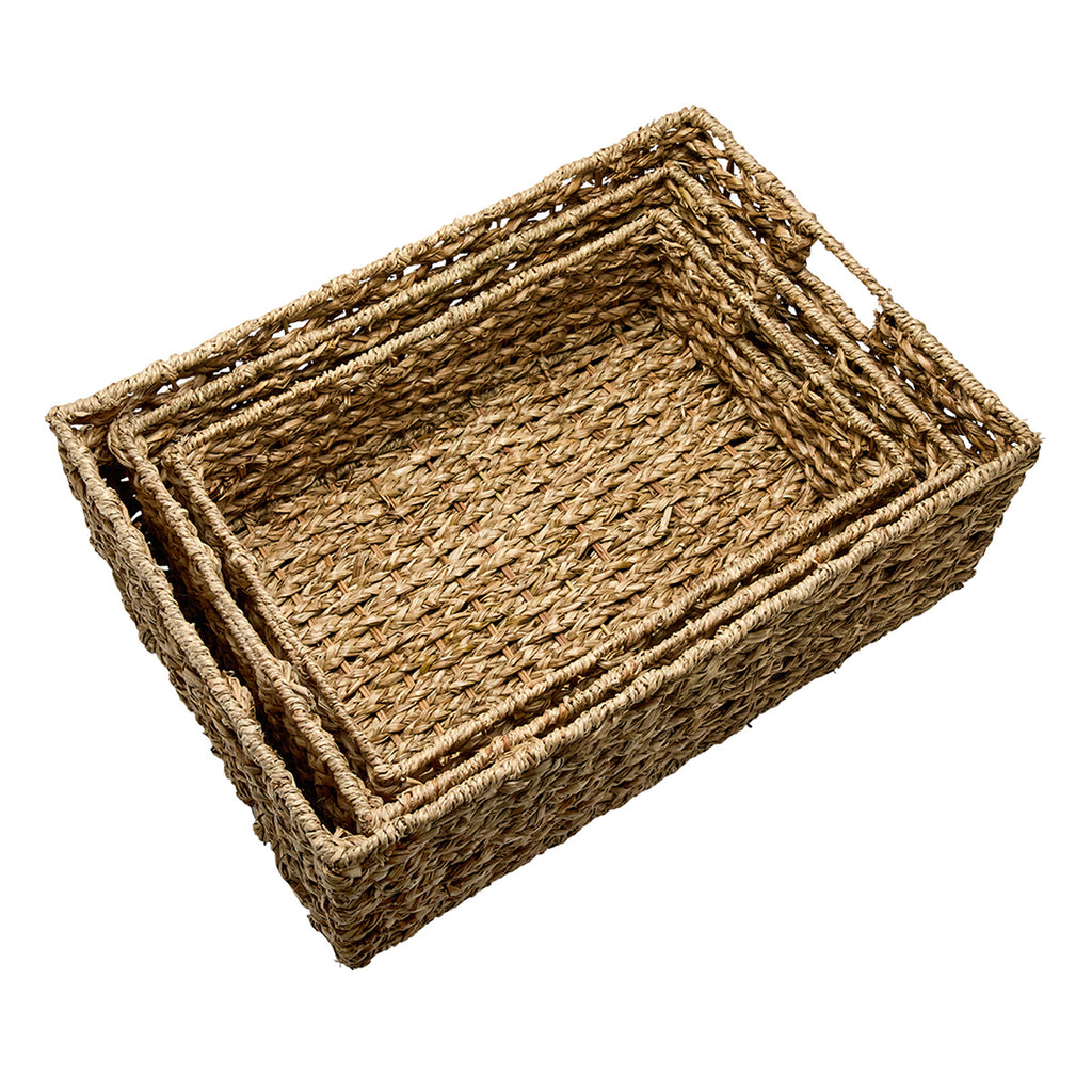 Seagrass Rectangle Storage Basket - Natural, 21.1x14.8x7.3"