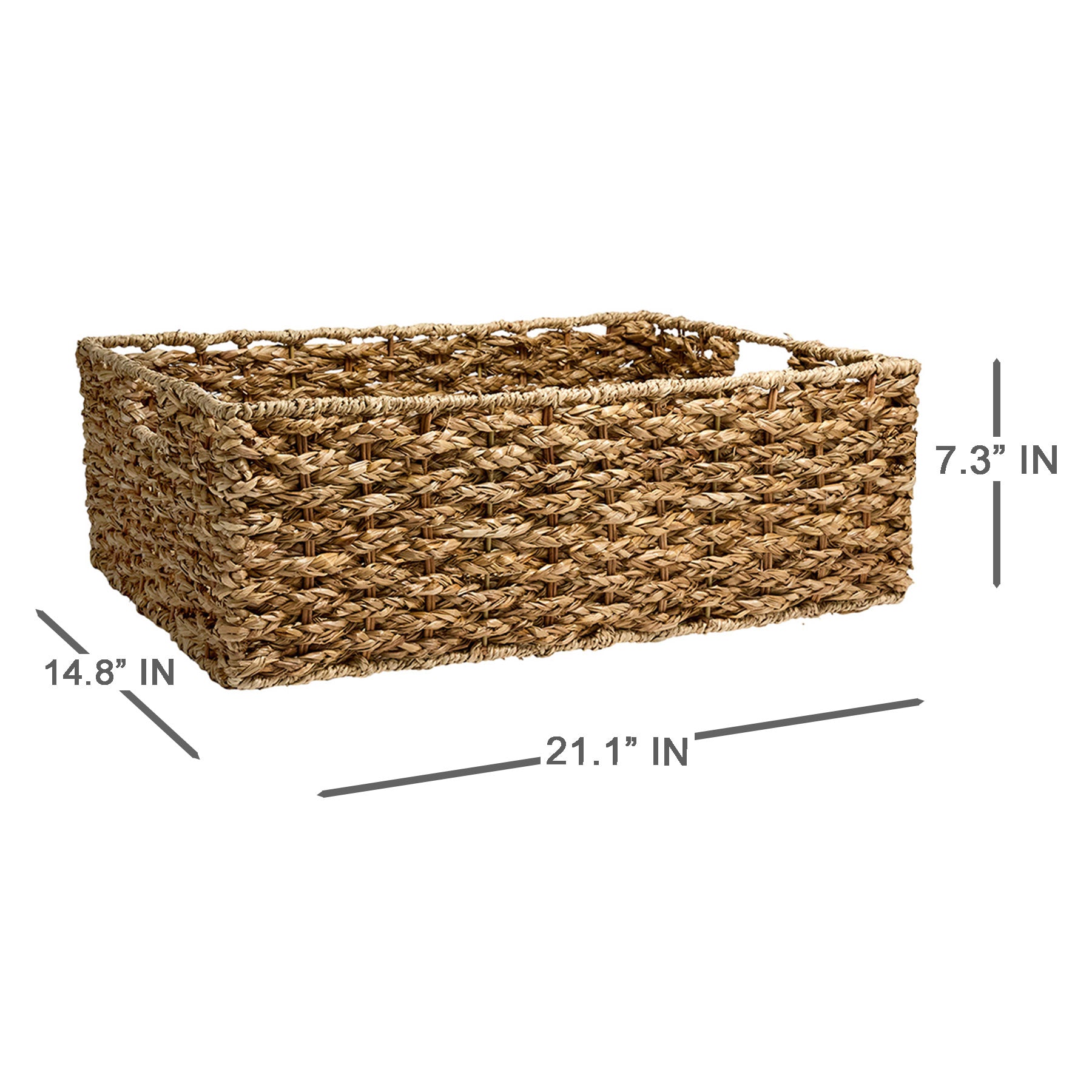 Seagrass Rectangle Storage Basket - Natural, 21.1x14.8x7.3"