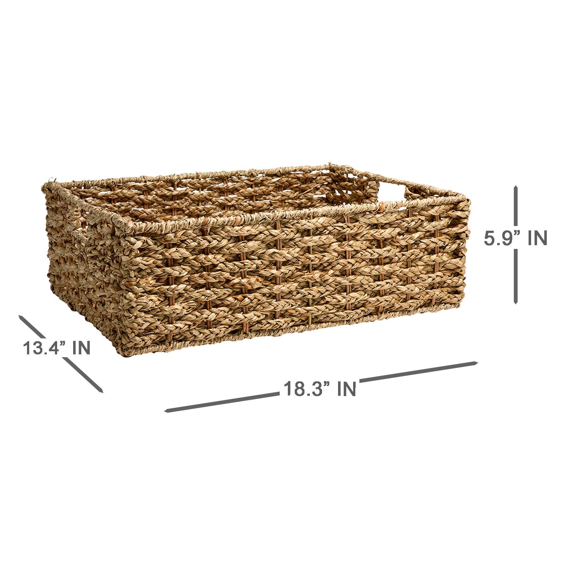 Seagrass Rectangle Storage Basket - Natural, 18.3x13.4x5.9"