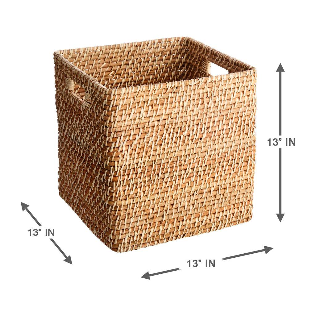 Rattan Storage Basket - Natural, 13.0x13.0x13.0"