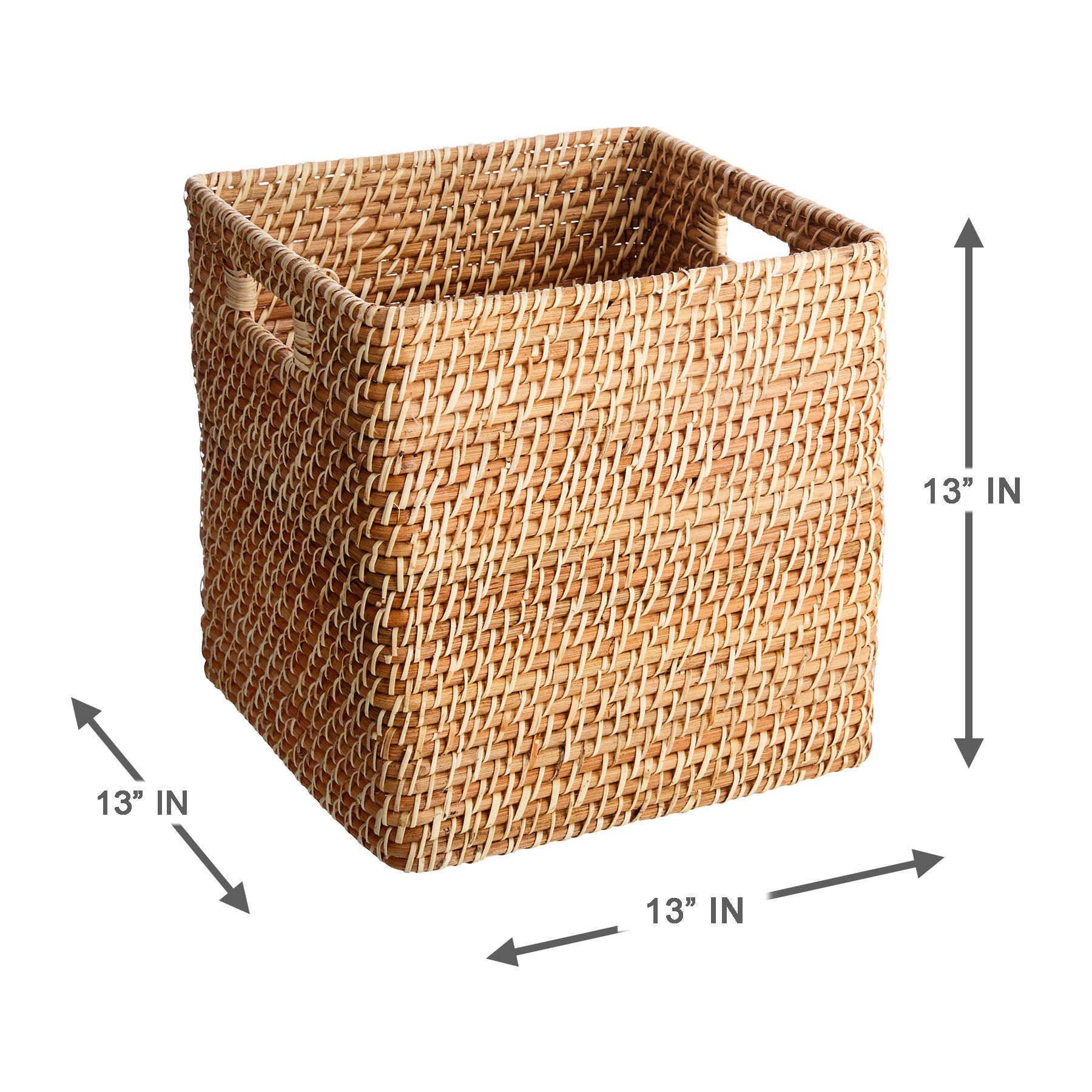 Rattan Storage Basket - Natural, 13.0x13.0x13.0"