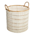 Fabric Round Storage Basket - White, 19.0x19.0x17.0"