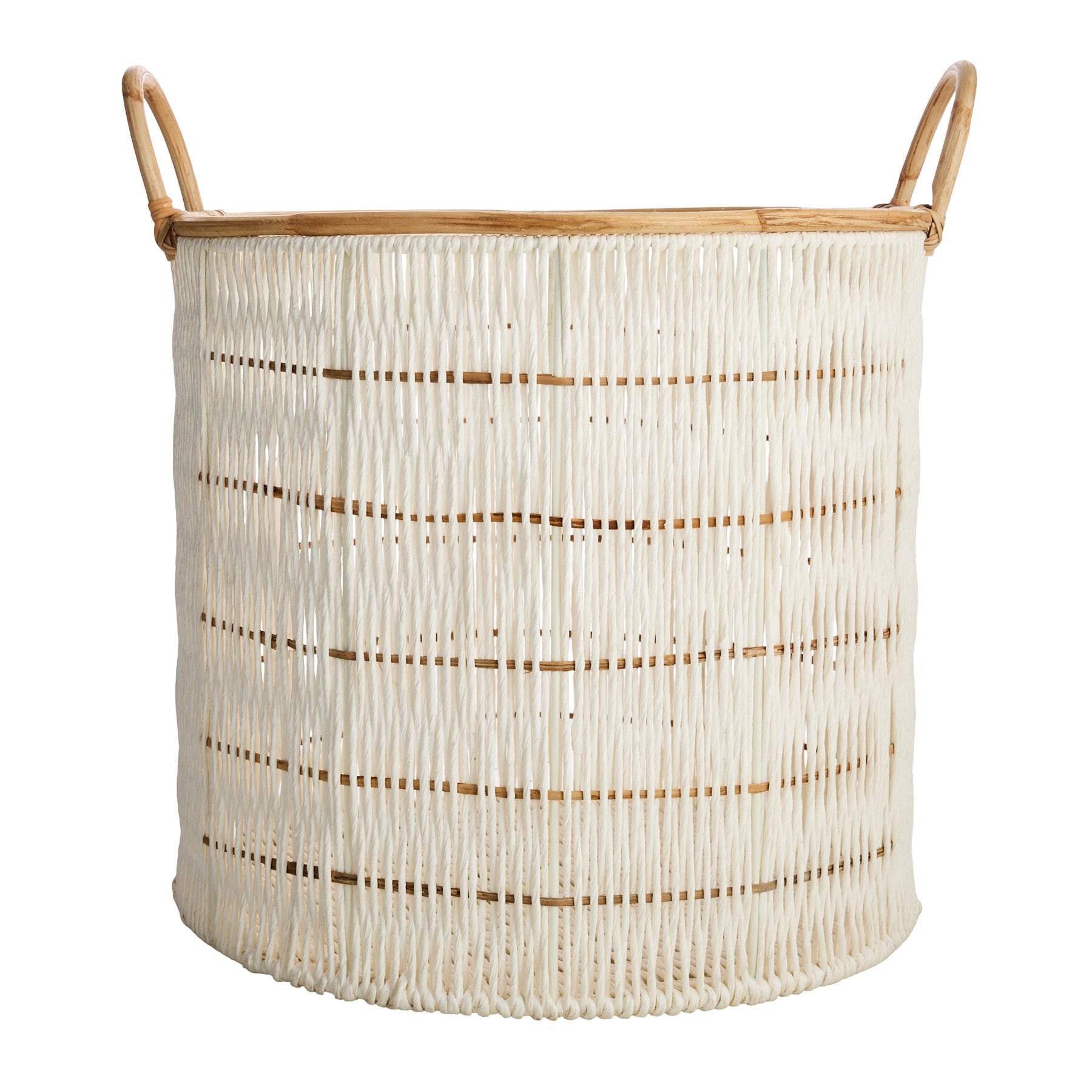 Fabric Round Storage Basket - White, 19.0x19.0x17.0"