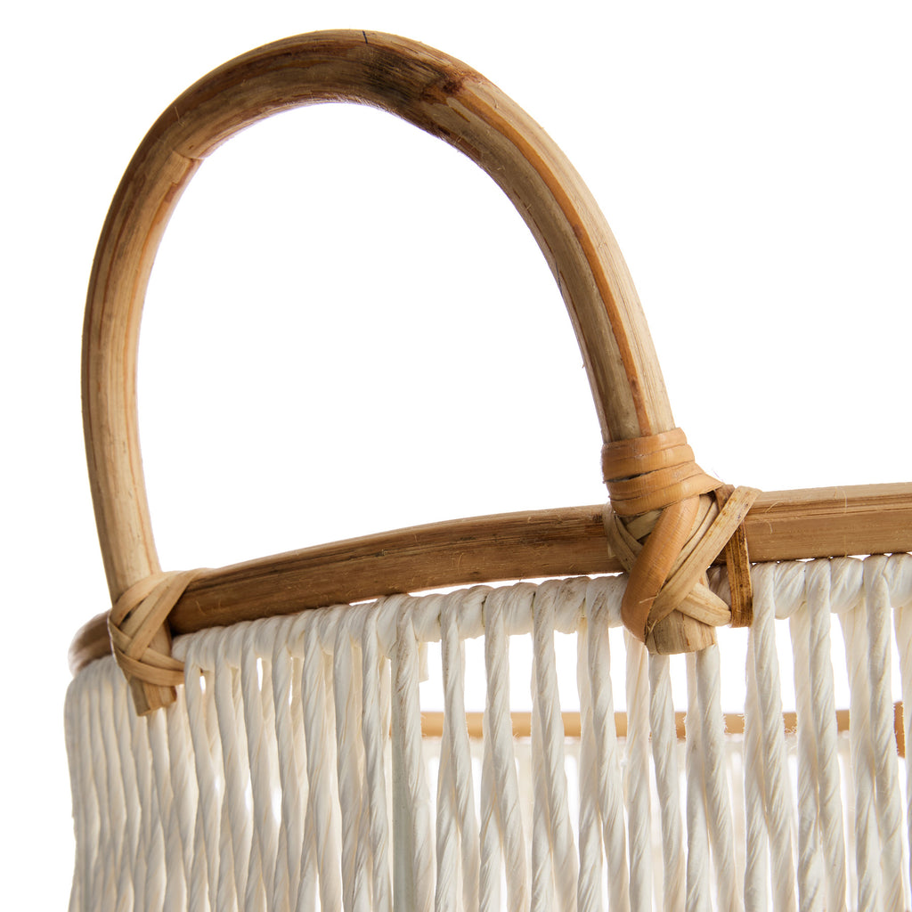 Fabric Round Storage Basket - White, 19.0x19.0x17.0"