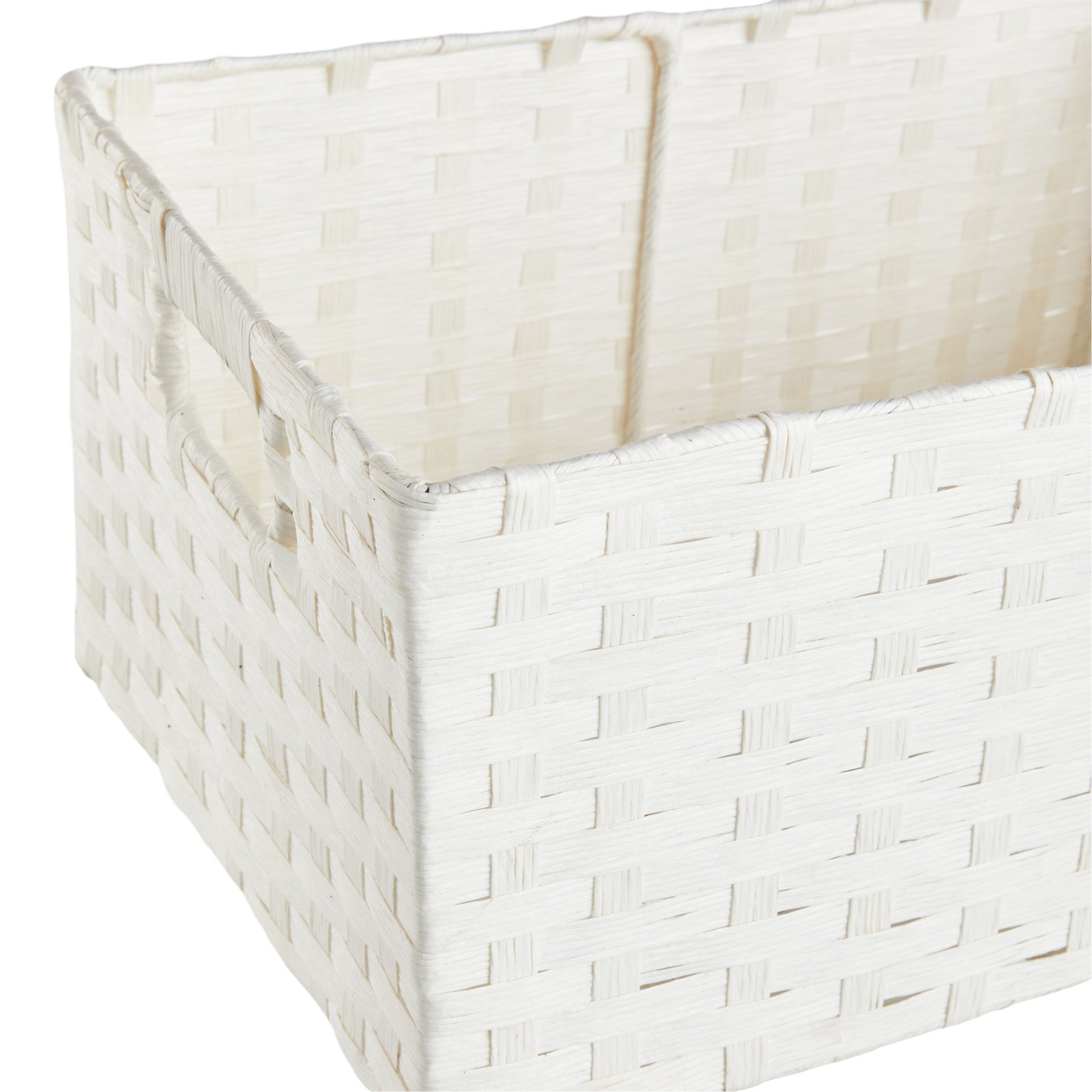 Paper Rectangle Storage Basket - White, 14.5x10.0x7.0"