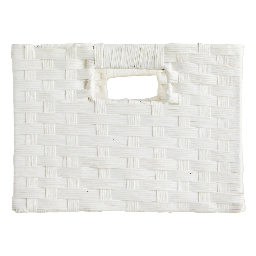 Paper Rectangle Storage Basket - White, 14.5x10.0x7.0"