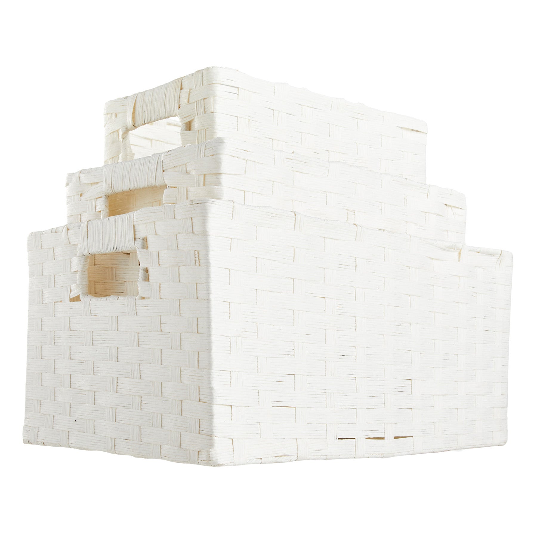 Paper Rectangle Storage Basket - White, 14.5x10.0x7.0"