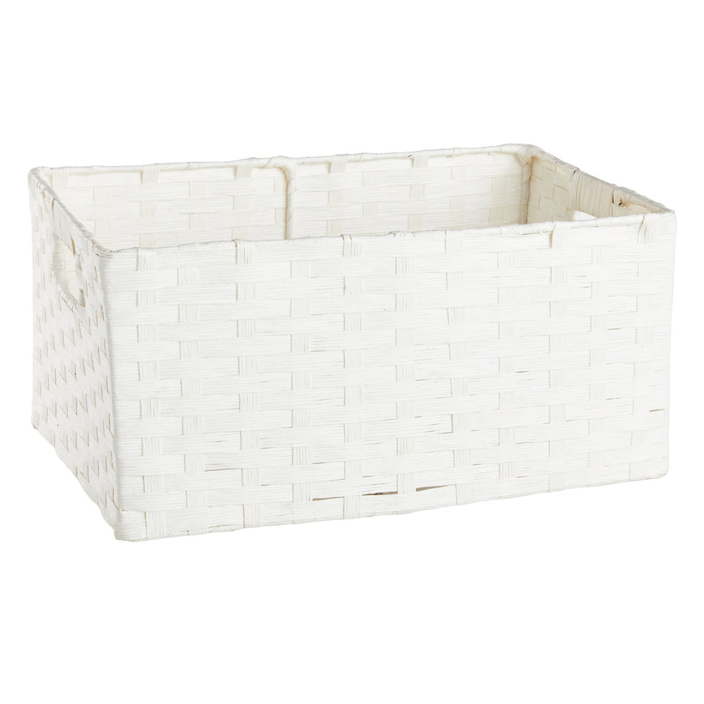 Paper Rectangle Storage Basket - White, 14.5x10.0x7.0"