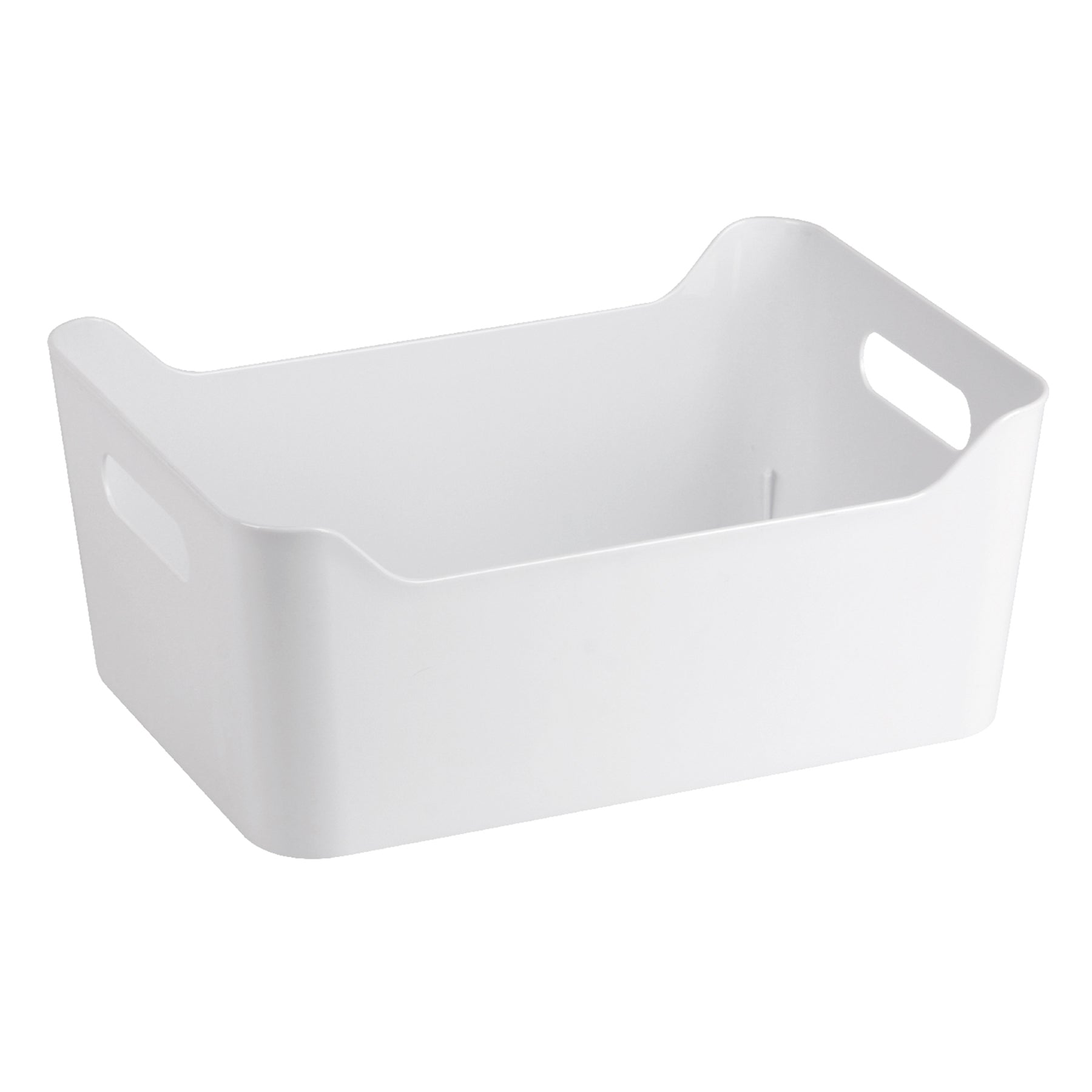 Plastic Rectangle Storage Basket - White, 13.2x9.5x5.7"