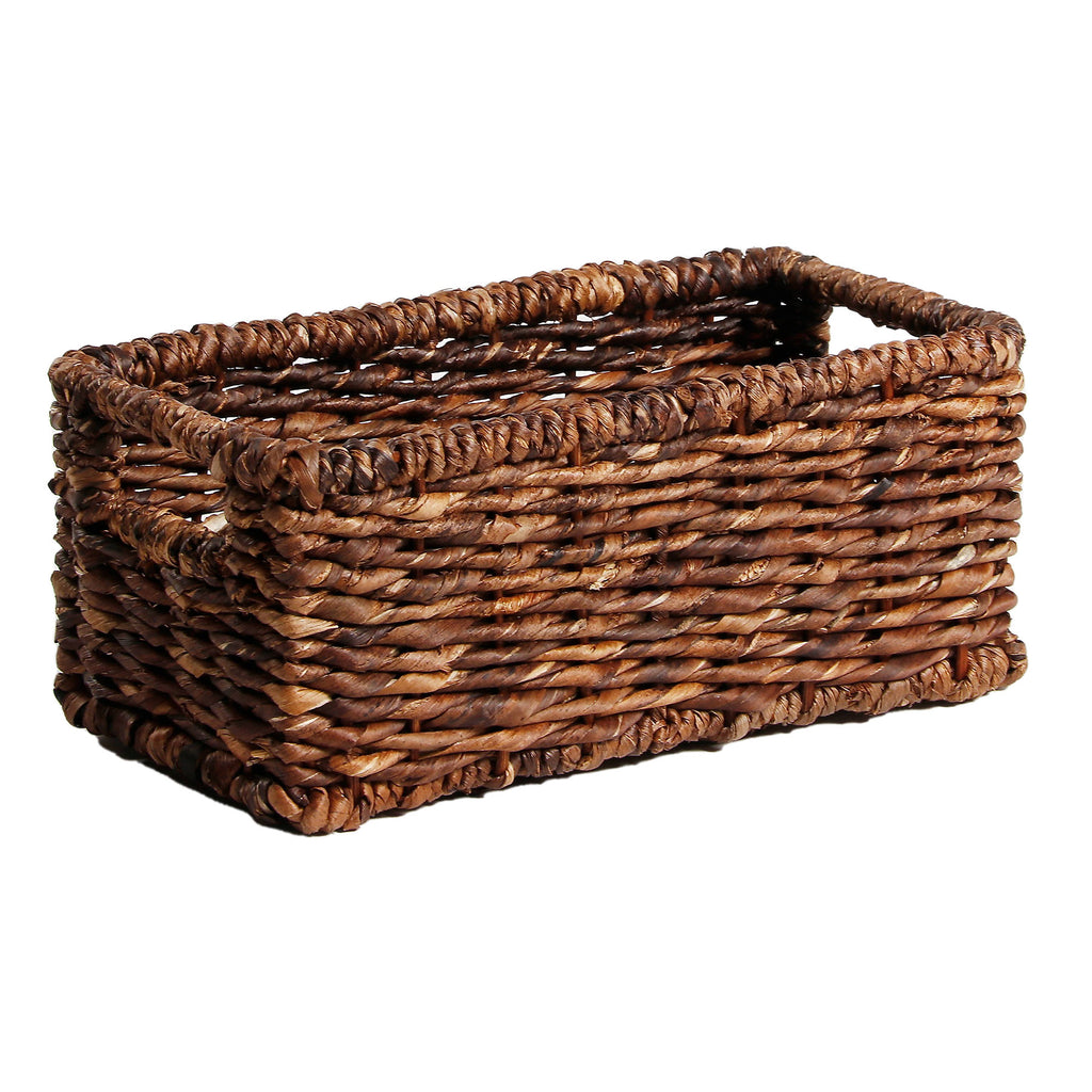 Abaca Rectangle Storage Basket - Brown, 9.0x7.0x4.0"